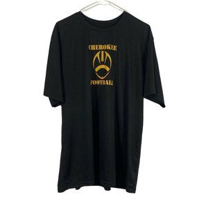 Cherokee Football BSN Sports Mens Black Graphic Activewear T Shirt Size X Large